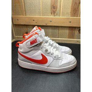 Nike Youth Unisex High-Top Sneakers White & Orange Size 6.5Y